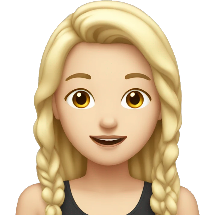white girl singing emoji