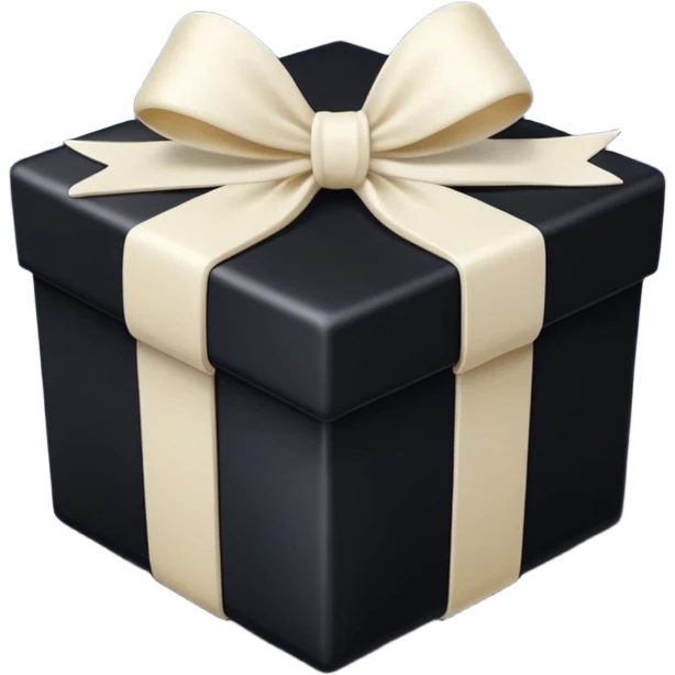 square black gift box present with an ivory bow emoji
