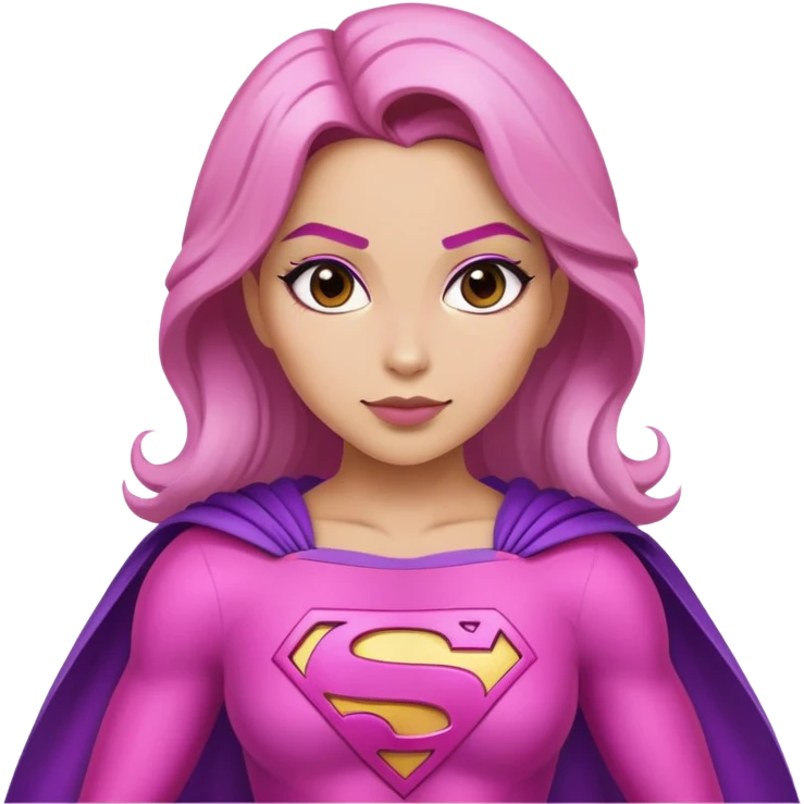 superwoman figure in pink and violet emoji