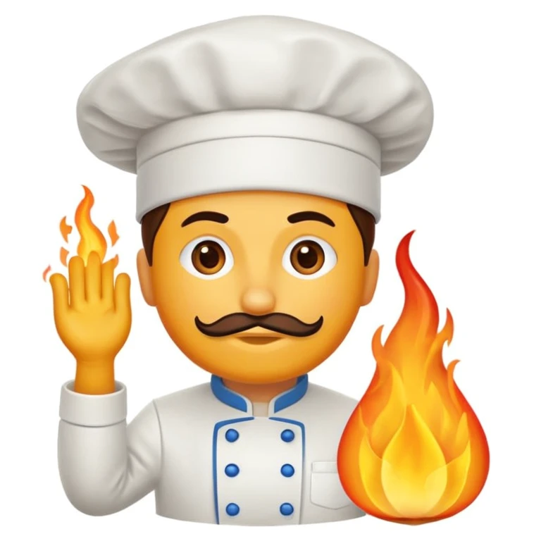 goute enflammée en chef de cuisine emoji