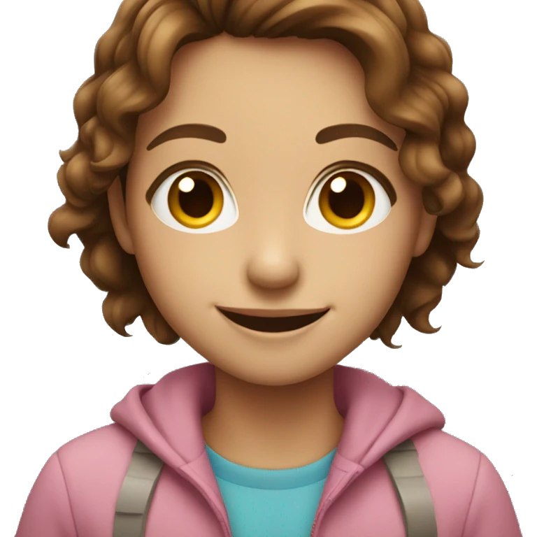 smiling girl with brown hair emoji