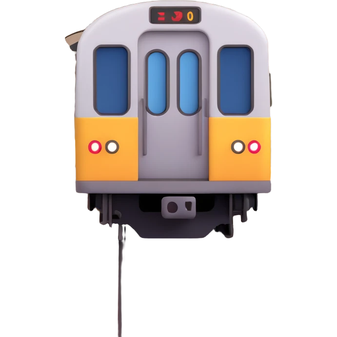 A subway train emoji at the station in the tunnel emoji