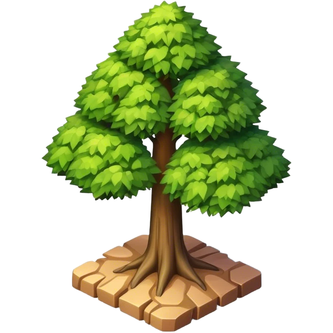 isometric rugged small tree emoji