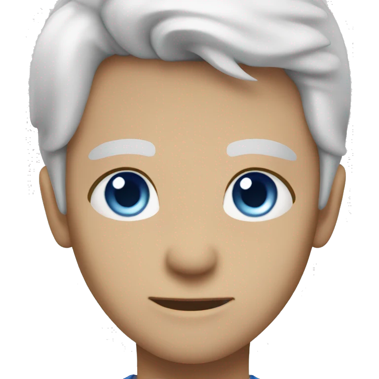 white hair blue eyes ma emoji