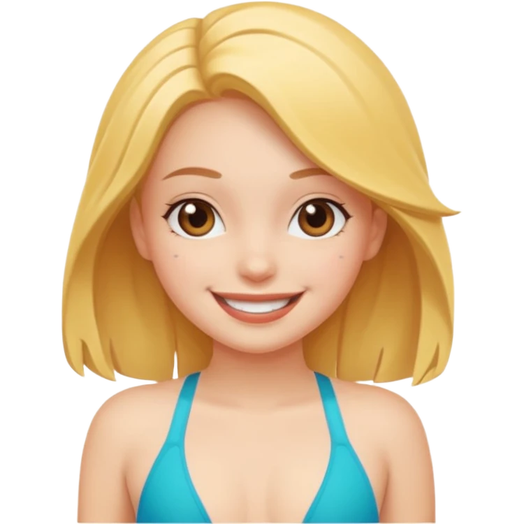 A flat cartoon girl in swimsuit emoji