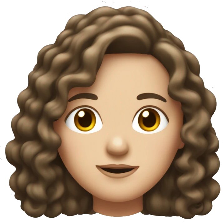 Brunette long curled hair, white woman, chubby 48 years old emoji