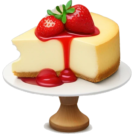 cheesecake with strawberry topping with a cherry on top emoji