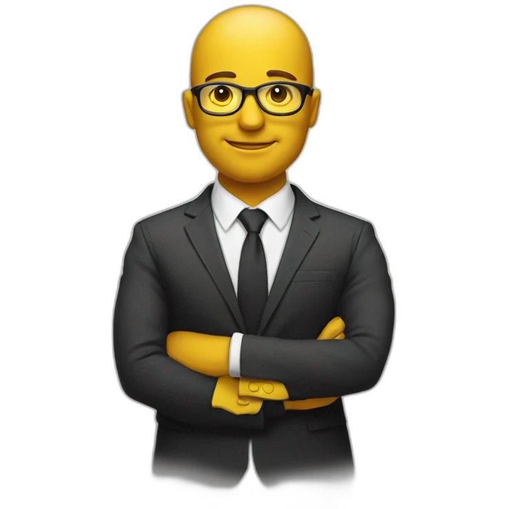 entrepreneur in a suit with yellow tinted glasses  emoji
