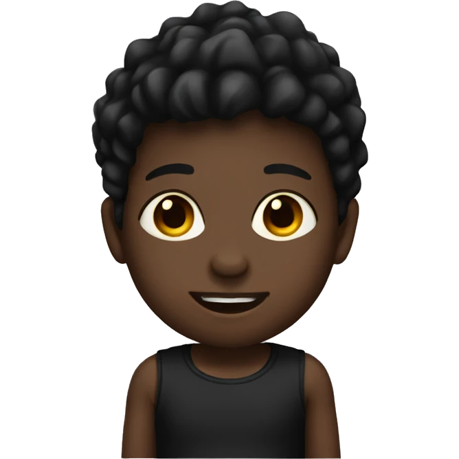 Little boy wearing black lava lava skirt with no shirt emoji