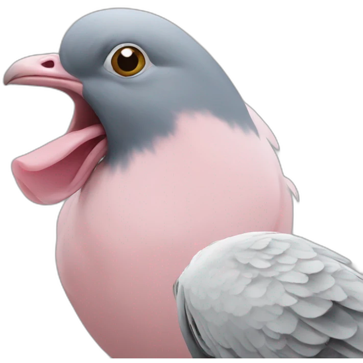 pigeon with pig emoji