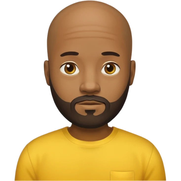 Bearded bald black man yellow shirt emoji