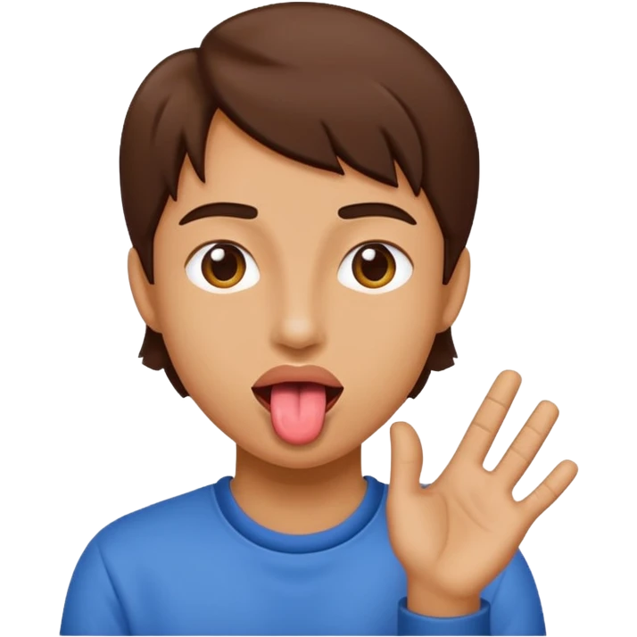 tongue out with hands to the side emoji