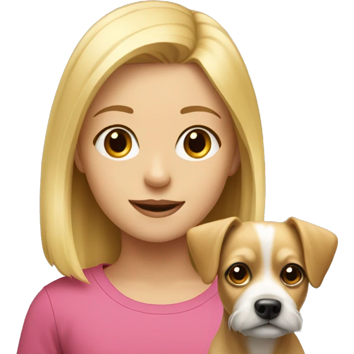 small york dog with blonde girl emoji