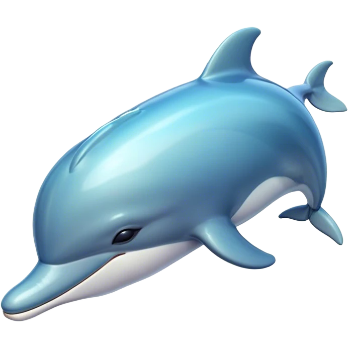 Meme-Worthy Cute Sleeping Bottlenose Dolphin Portrait Emoji, Head resting peacefully with a contented smile, showcasing a shiny, glossy body with eyes gently closed in serene slumber and a graceful, streamlined form, Simplified yet adorably endearing features, highly detailed, glowing with a soft, drowsy aquatic light, high shine, relaxed and utterly lovable, stylized with an air of playful laziness, soft glowing outline, capturing the essence of a sleeping dolphin that feels destined to become the next viral icon of adorable rest! emoji