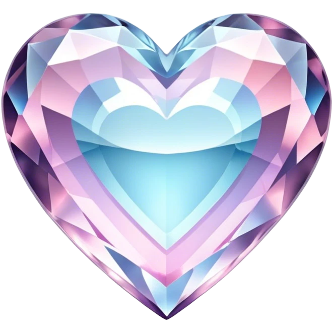 Shiny sparkly glass crystal heart emoji