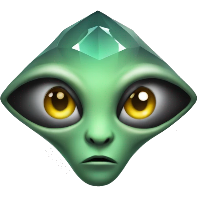 Alien with diamond shaped head an muti   emoji