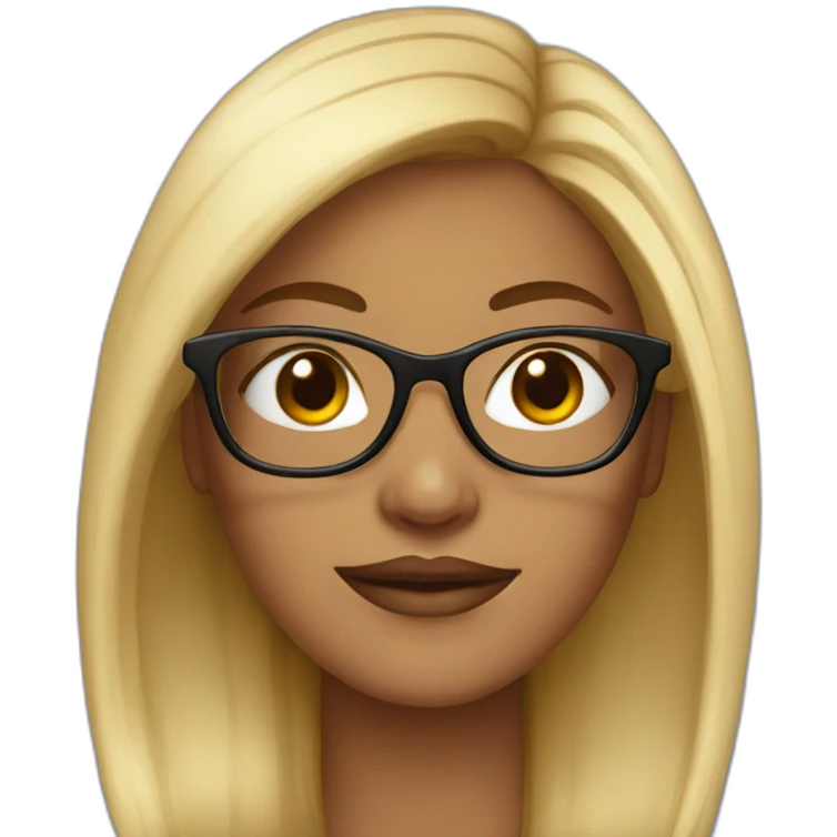 Hot girl with glasses emoji