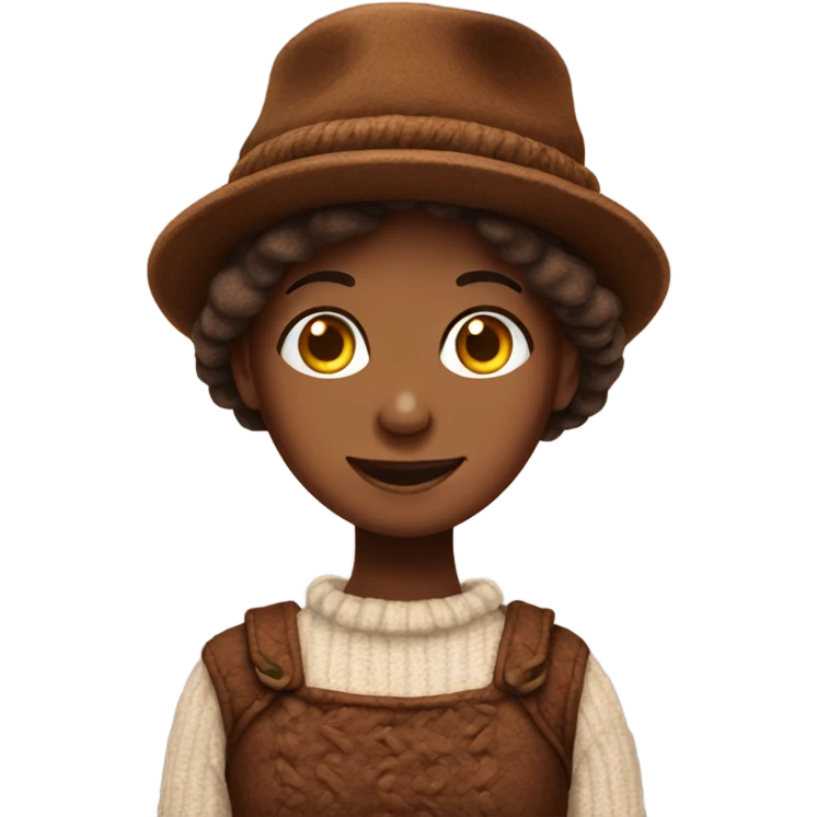 brownie girl with wool hat  emoji