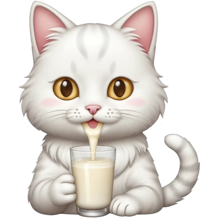 Cat with milk emoji