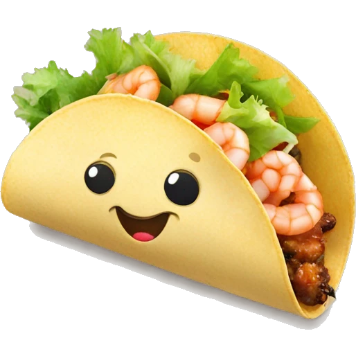 Shrimp taco with beer emoji
