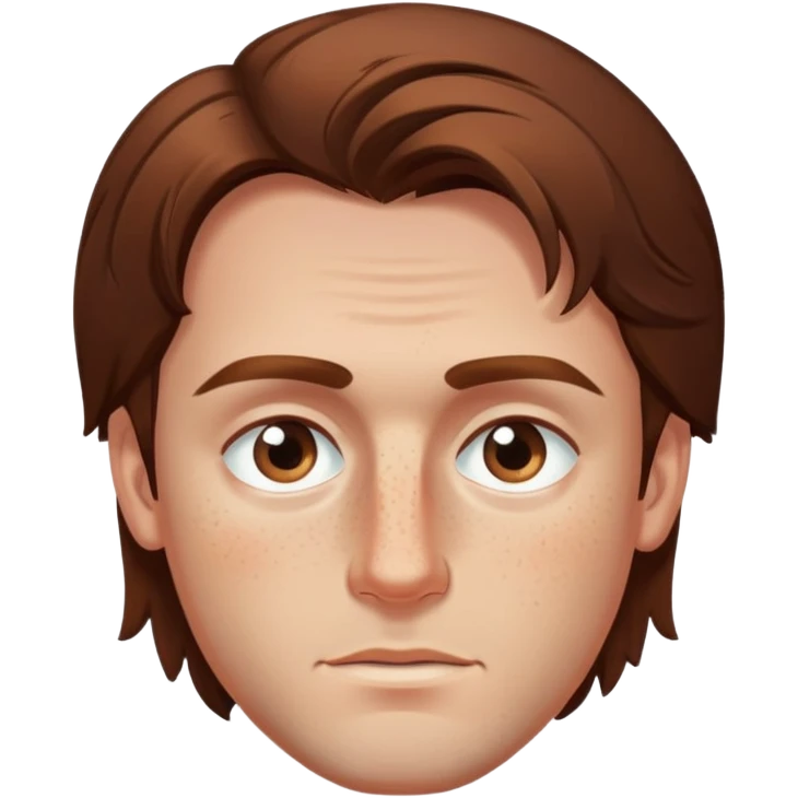 Polish man with medium length brown hair and freckles around his left eye emoji
