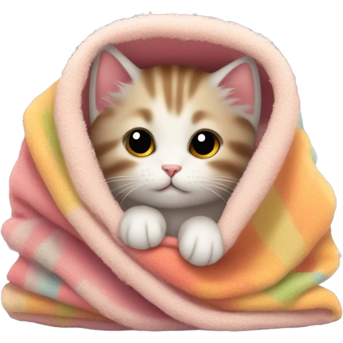 kitten wrapped in a blanket  emoji