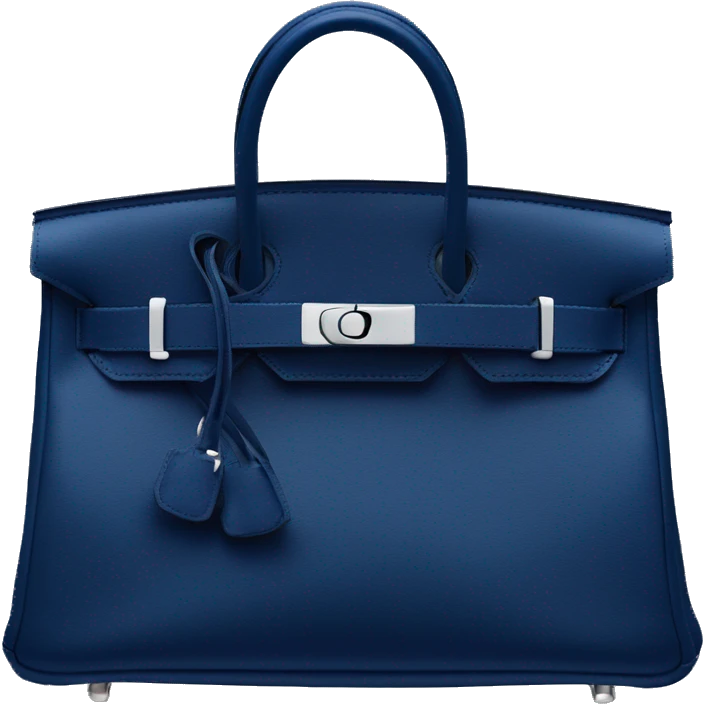 Dark blue hermes birkin bag silver emoji