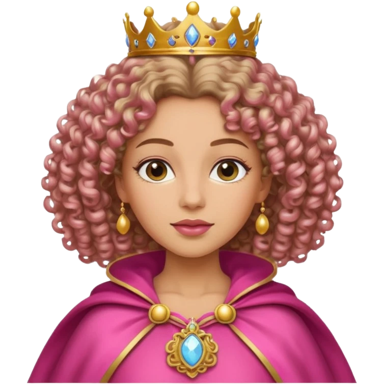 pink cape queen curly  emoji