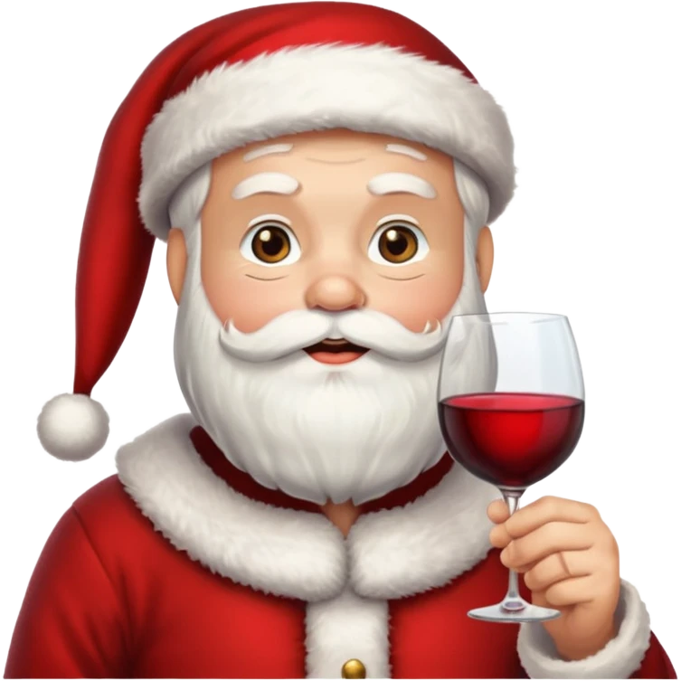 Santa drinking wine emoji