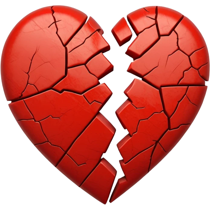 A cracked heart emoji, with visible lines and fractures running through it, symbolizing a broken heart emoji