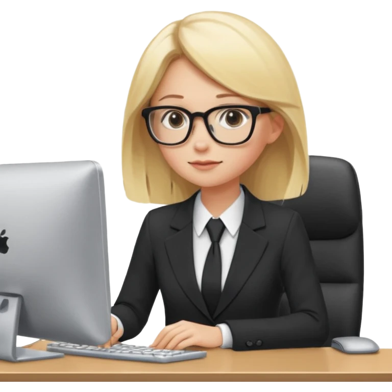 blondy girl with glasses learn analytics she is so pretty and seems like director bitch of company emoji