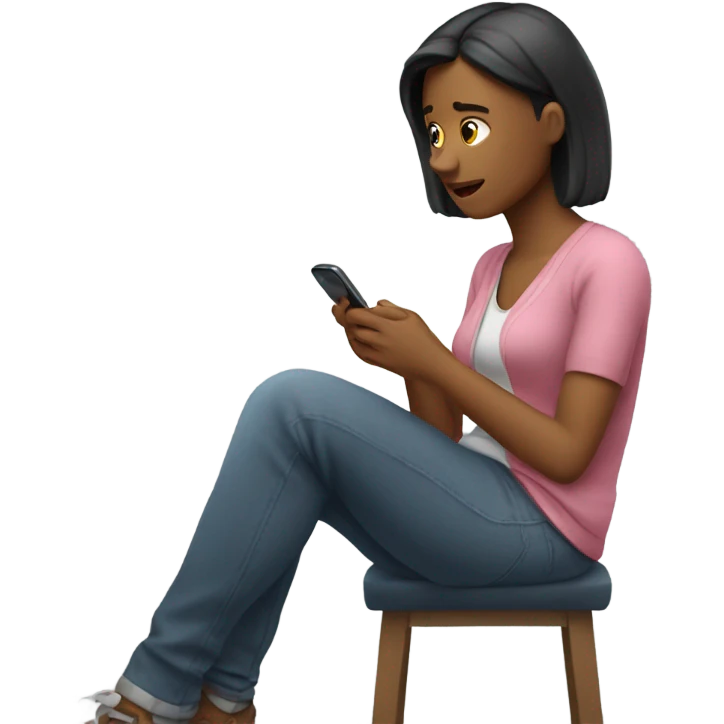 Woman waiting for a text reply  emoji