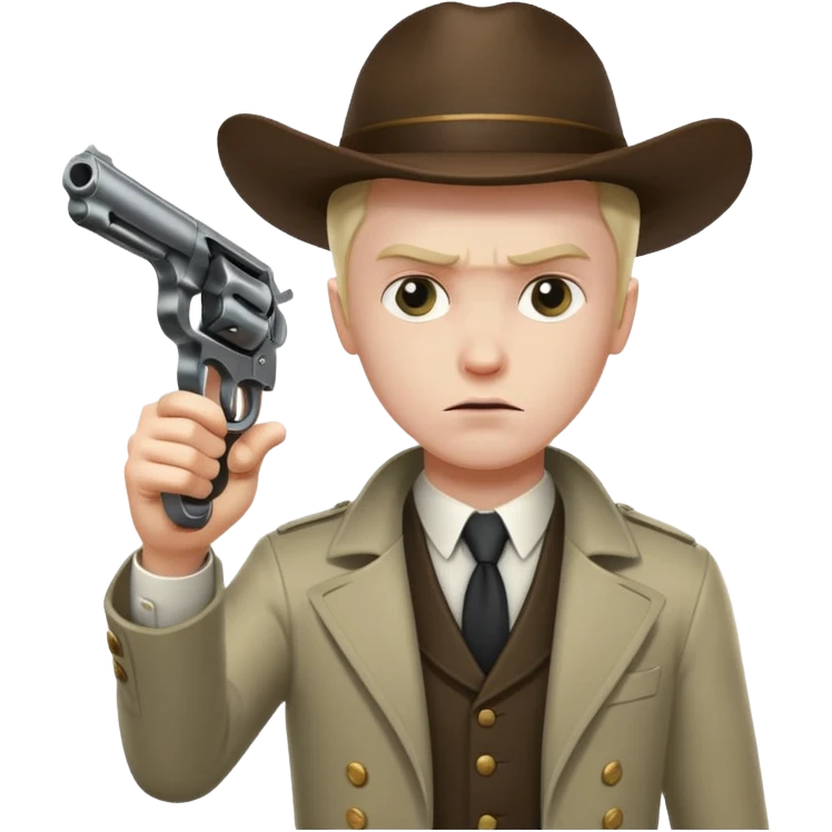 man killing himself with a revolver emoji