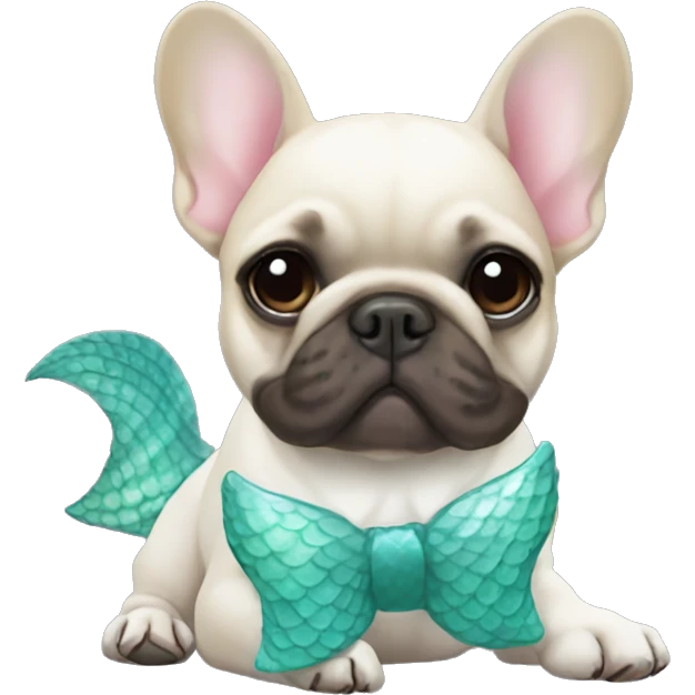 French bulldog with mermaid tail emoji