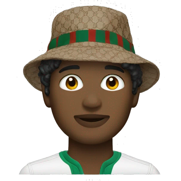 Guy with gucci bucket hat emoji