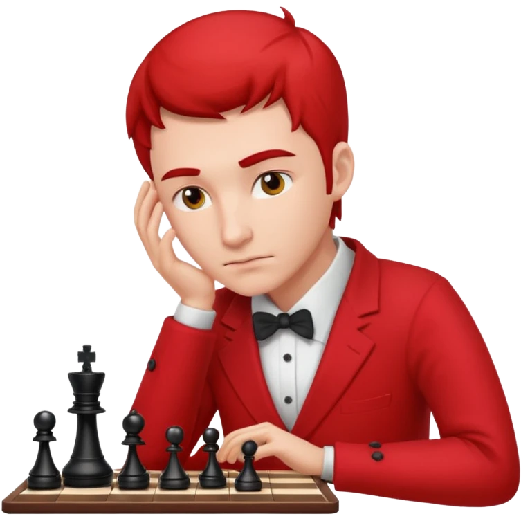 man chess players in red outfits emoji