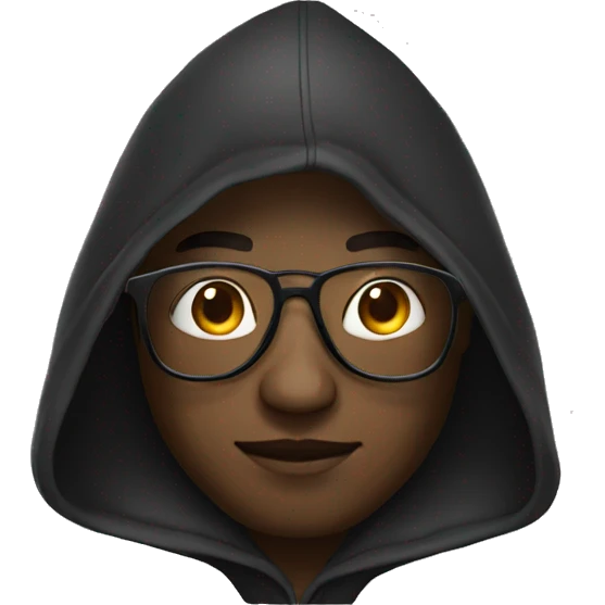 A black man with a hood and glasses on emoji