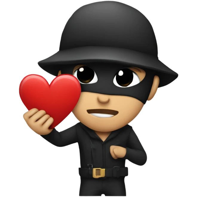 robber stealing someone's heart  emoji