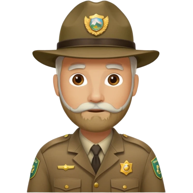 Male Park Ranger with white beard  emoji