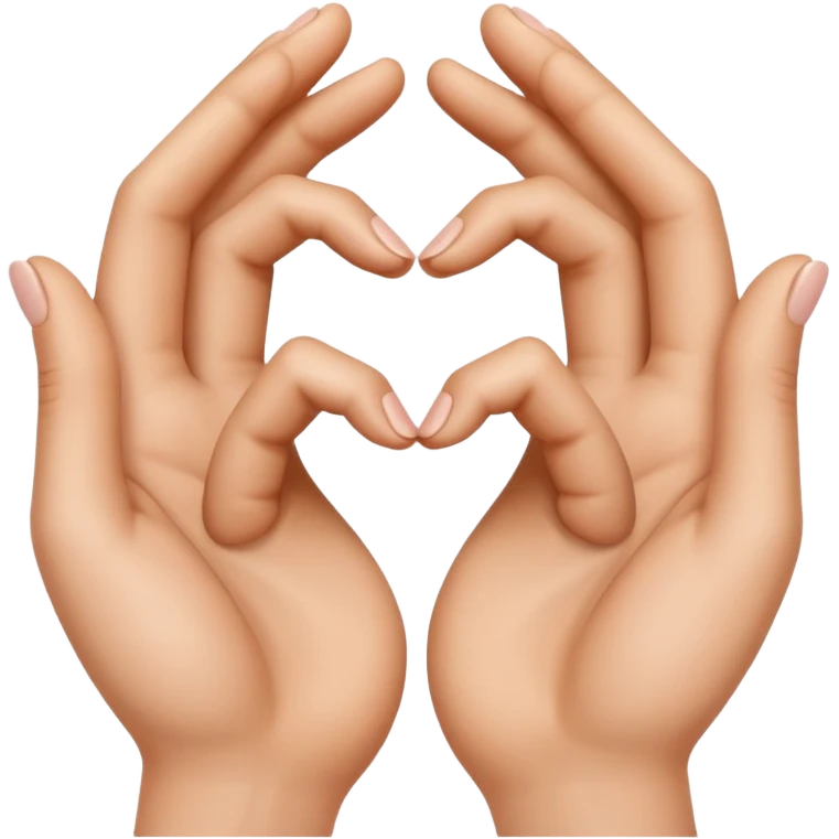Corazón uniendo los dedos corazon y pulgar entre dos manos emoji