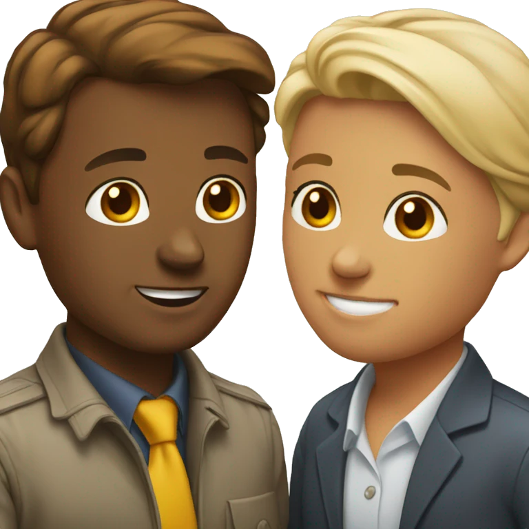 meeting face to face to people one woman one man emoji