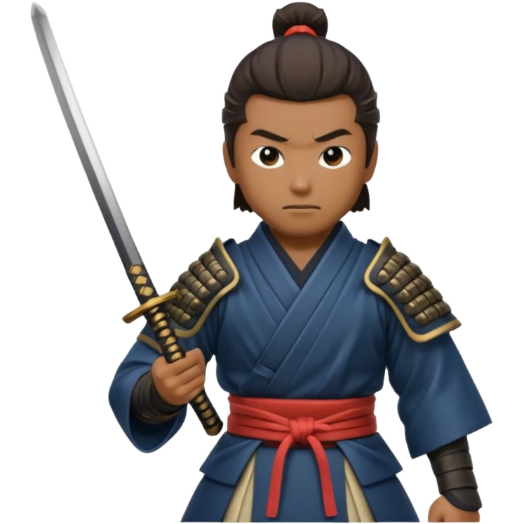 man samurai holds katana, still pose. emoji