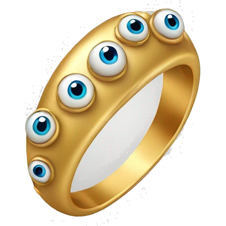 very thin gold ring studded with eyeballs emoji