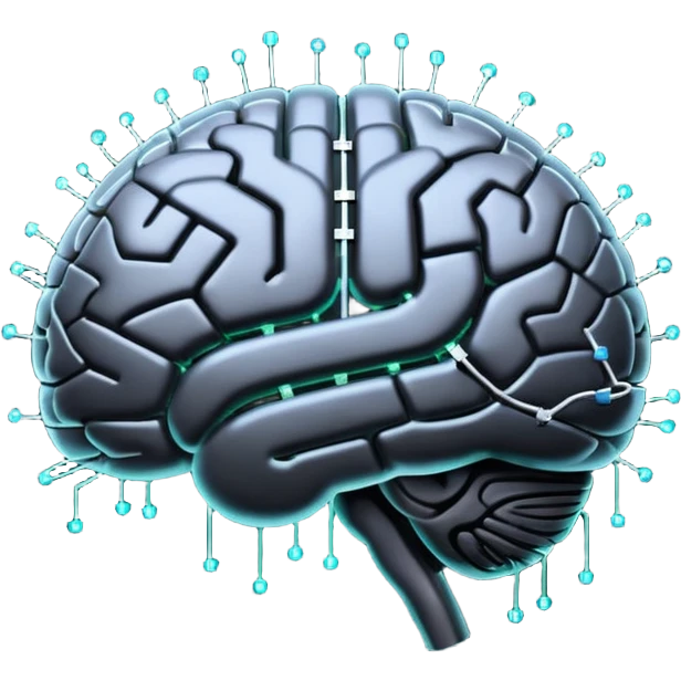 black digital brain emoji