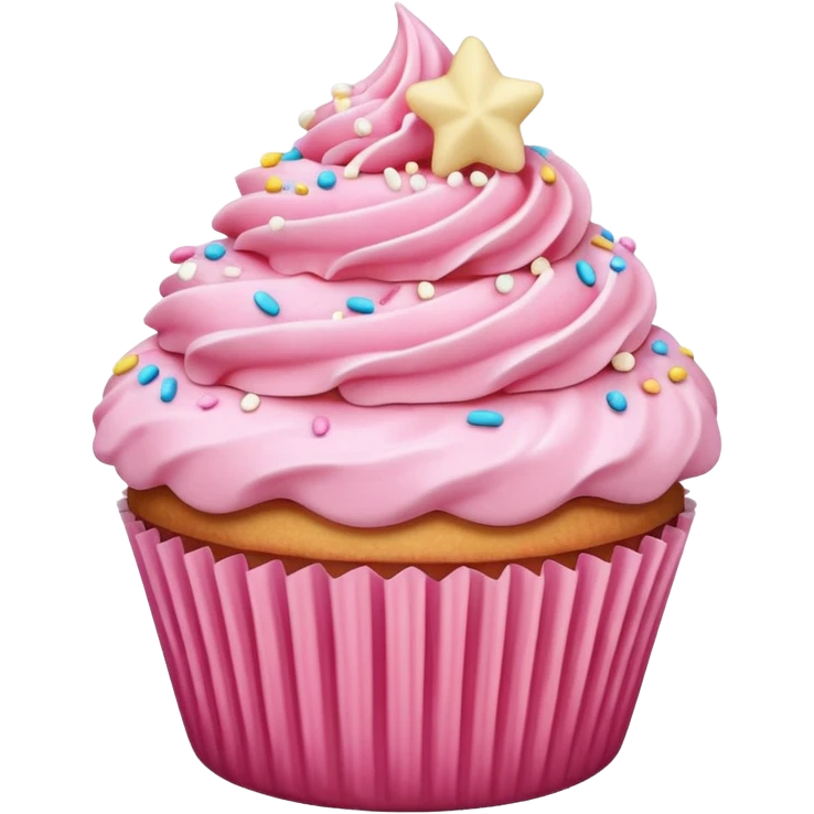 Cupcake with pink icing emoji