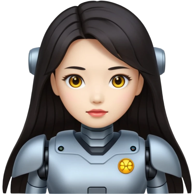 chinese babe ai robot long dark hair emoji warrior emoji