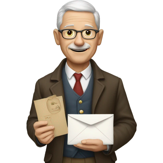 genealogist with envelope in hand emoji