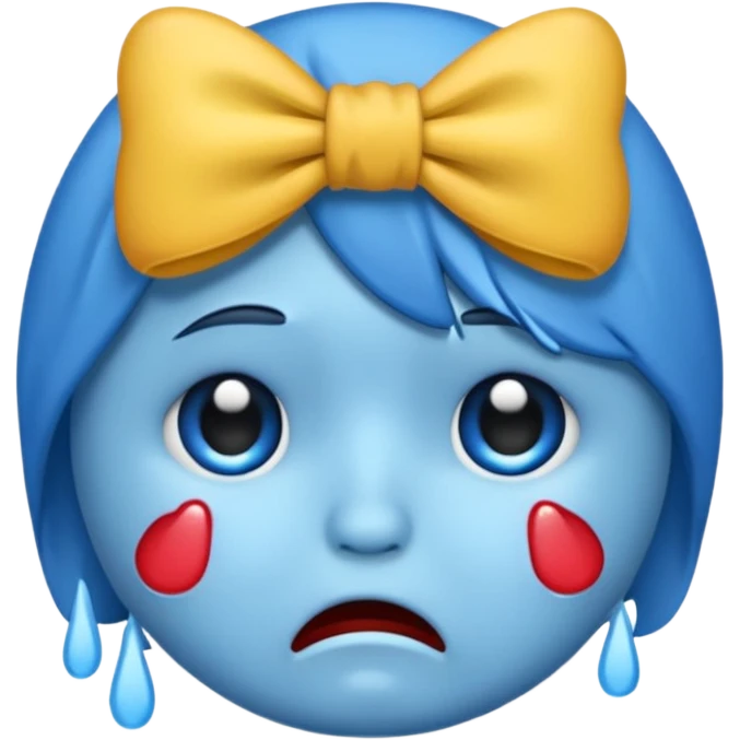 Crying emoji with bow emoji