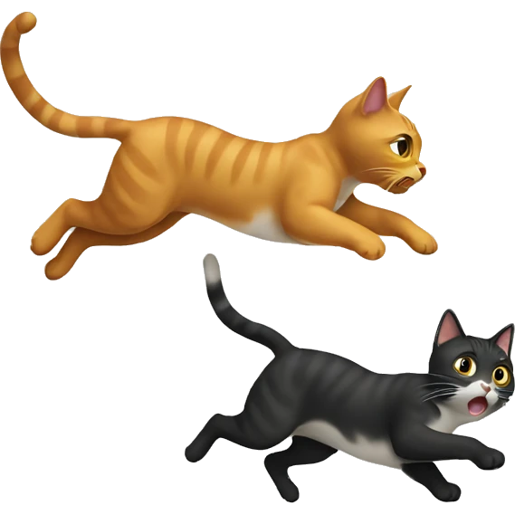 Cat chasing another cat emoji