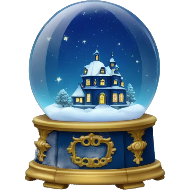 vintage dark blue rococo night sky snow globe emoji